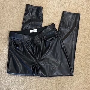 Abercrombie & Fitch Faux Leather Black High-Rise Pants